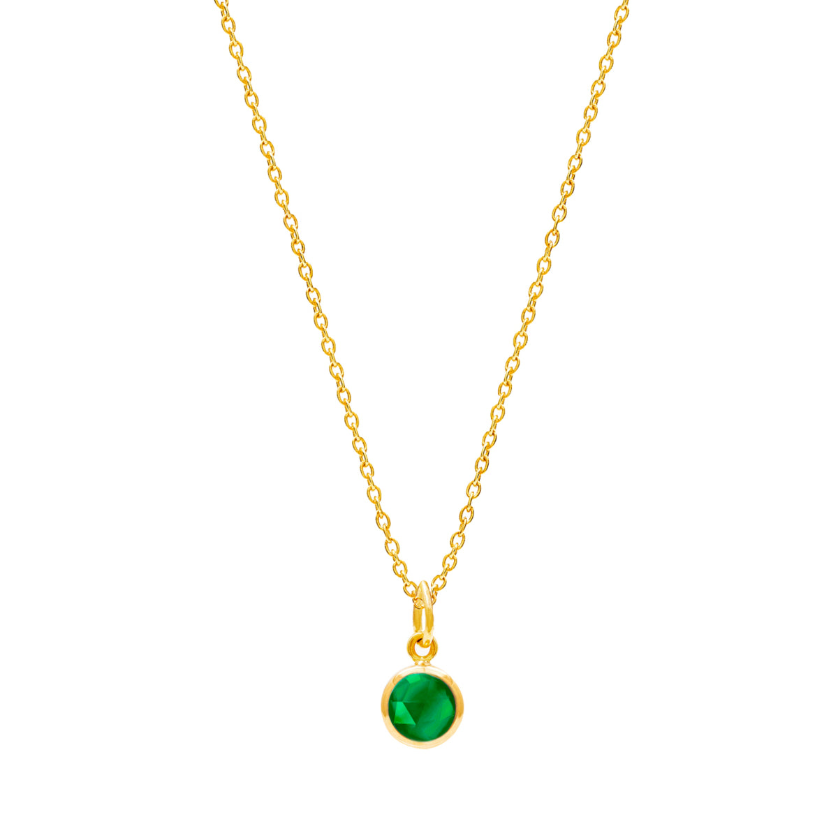 Gold Birthstone Necklace with Emerald Quartz (May) - Lulu B Jewellery