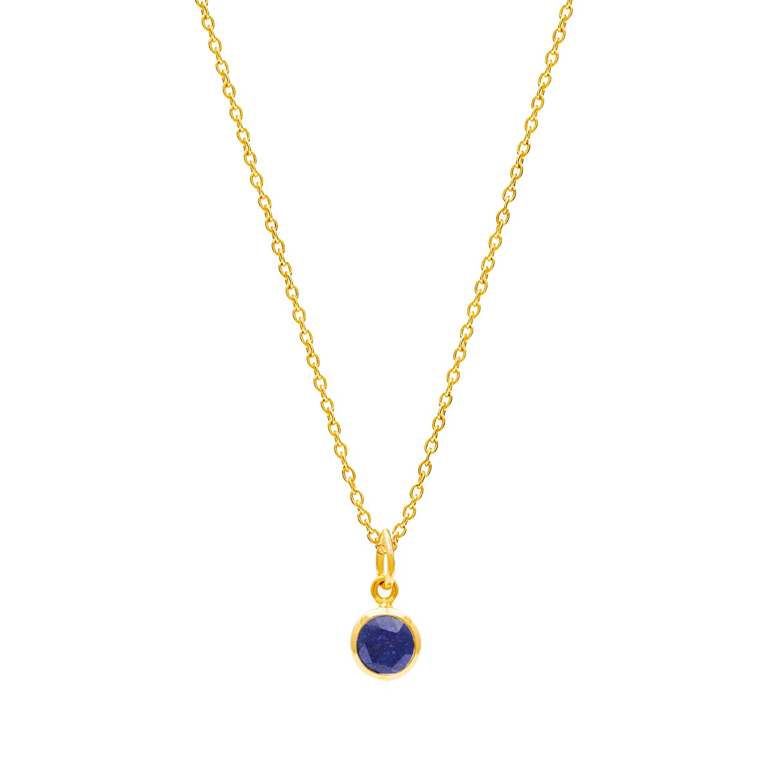 Gold Birthstone Necklace with Lapis Lazuli (September) - Lulu B Jewellery