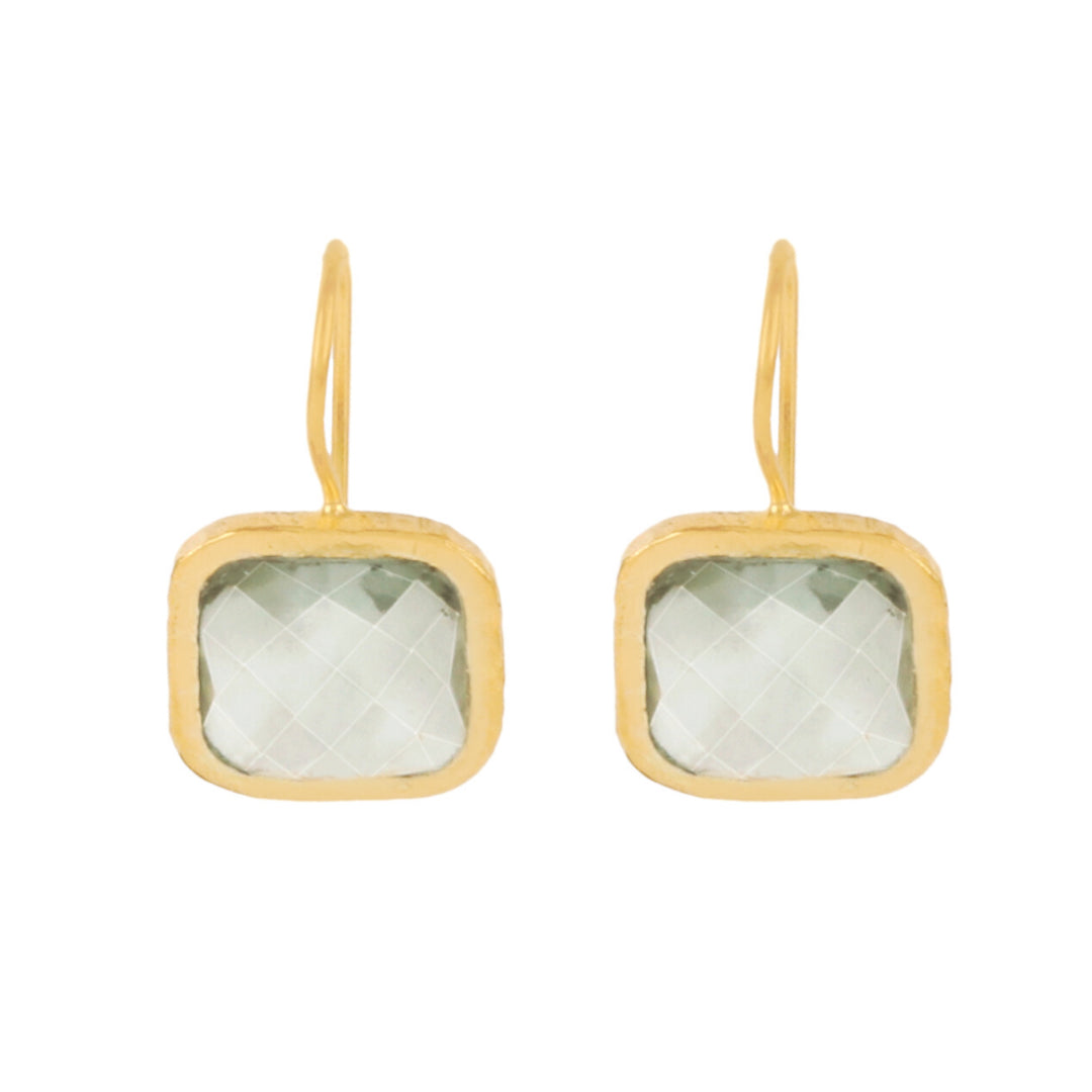 Gold Bloomsbury Drops with Green Amethyst - Lulu B Jewellery