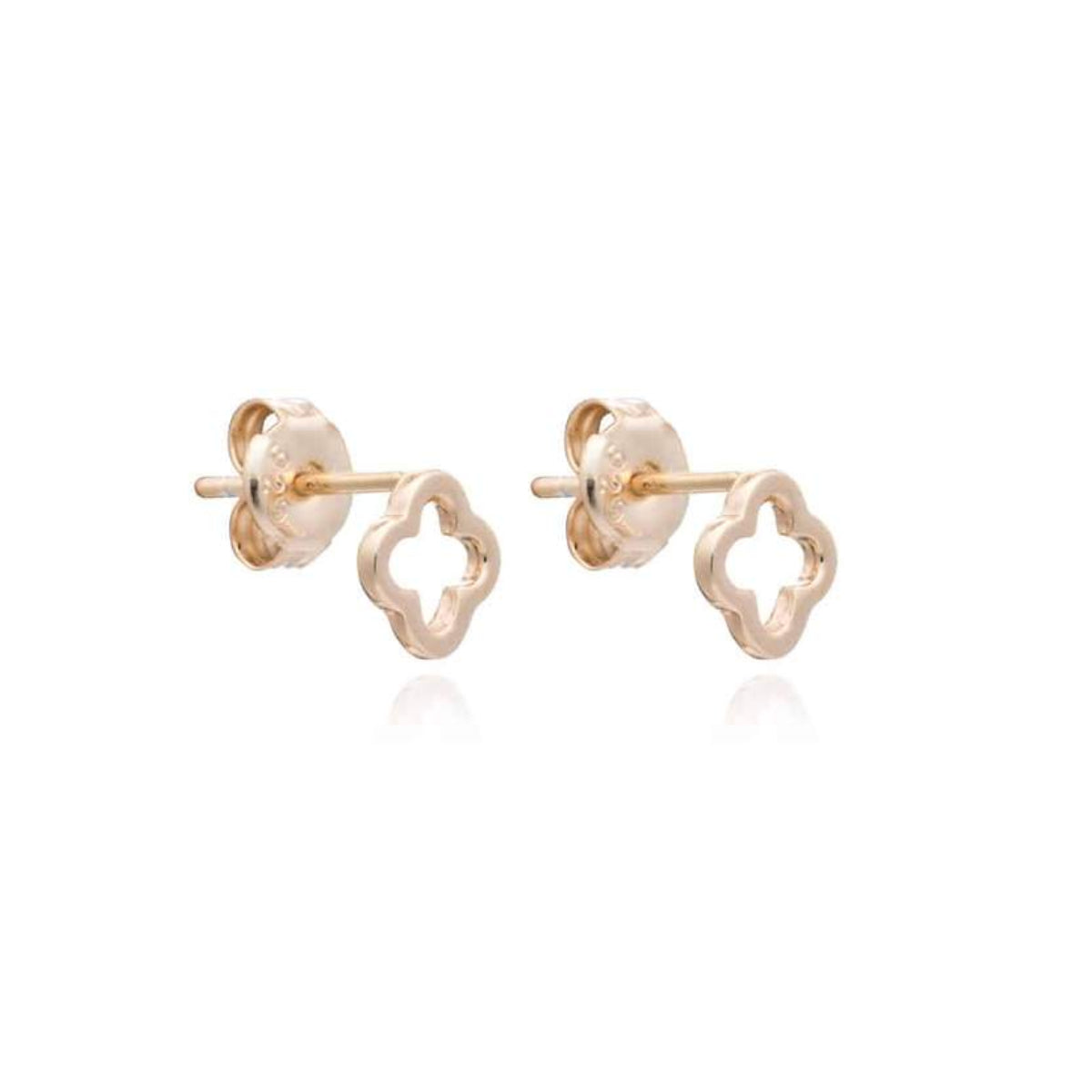 Gold Clover Stud Earrings - Lulu B Jewellery