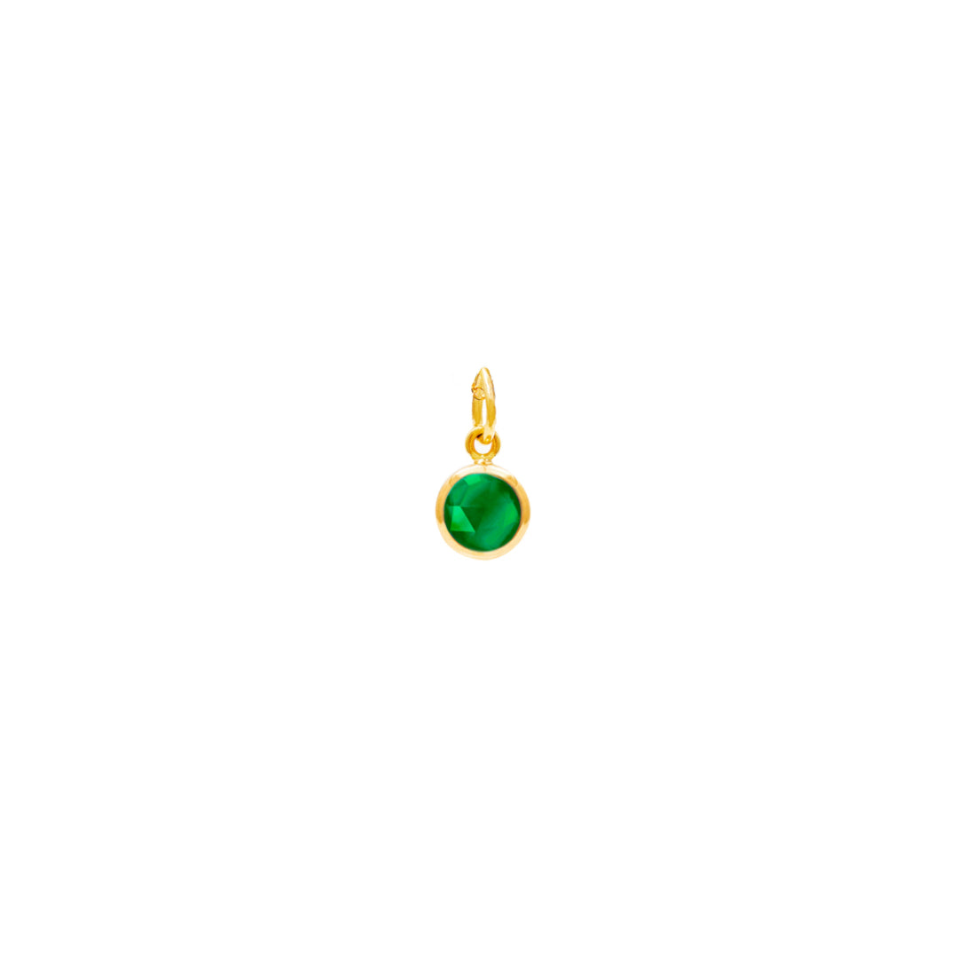 Gold Emerald Quartz Birthstone Charm - Lulu B Jewellery