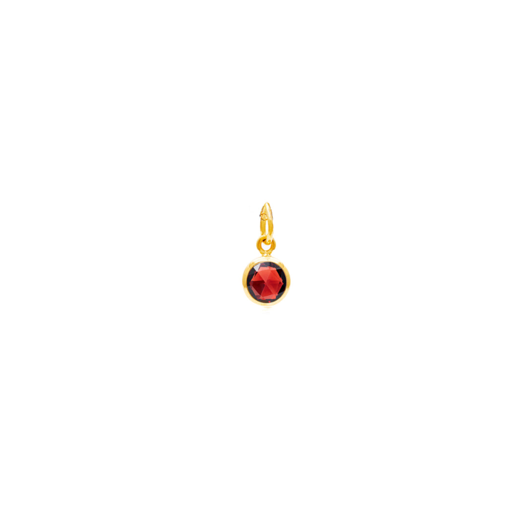 Gold Garnet Birthstone Charm - Lulu B Jewellery