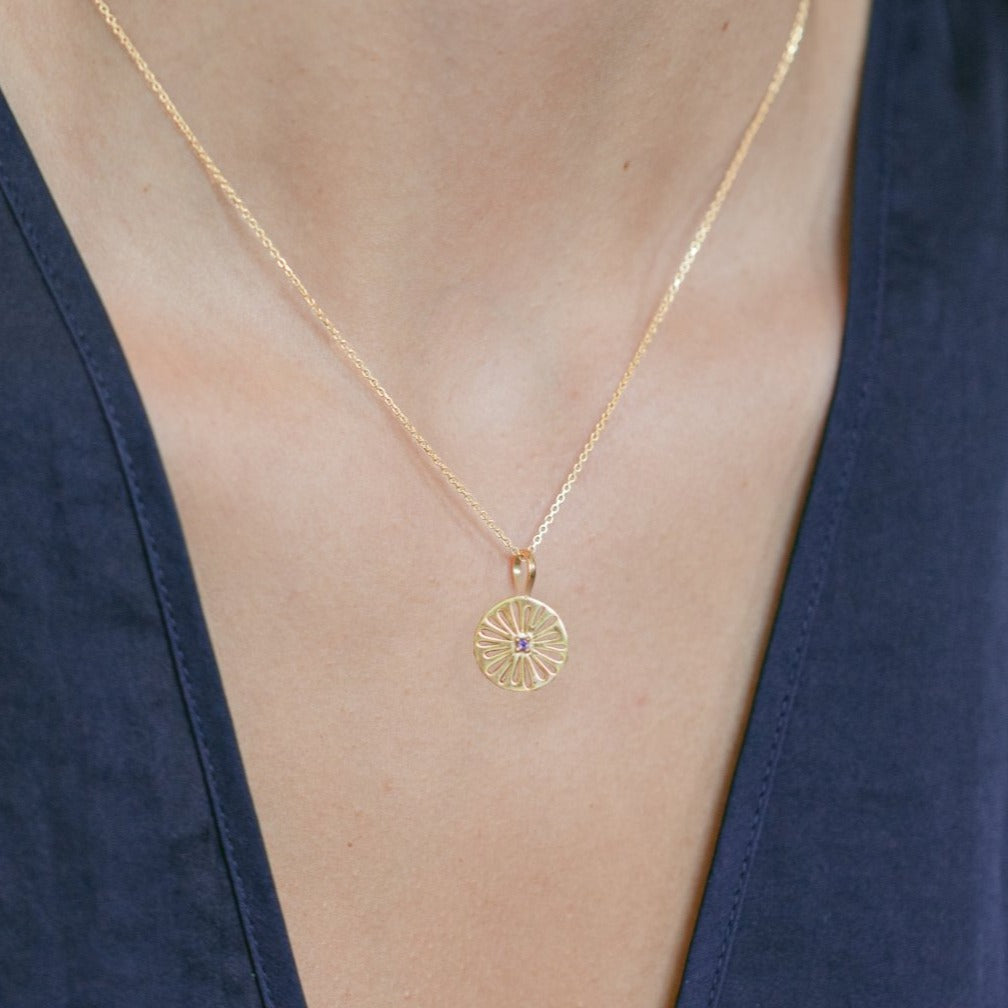Gold Imogen Necklace with Iolite - Lulu B Jewellery
