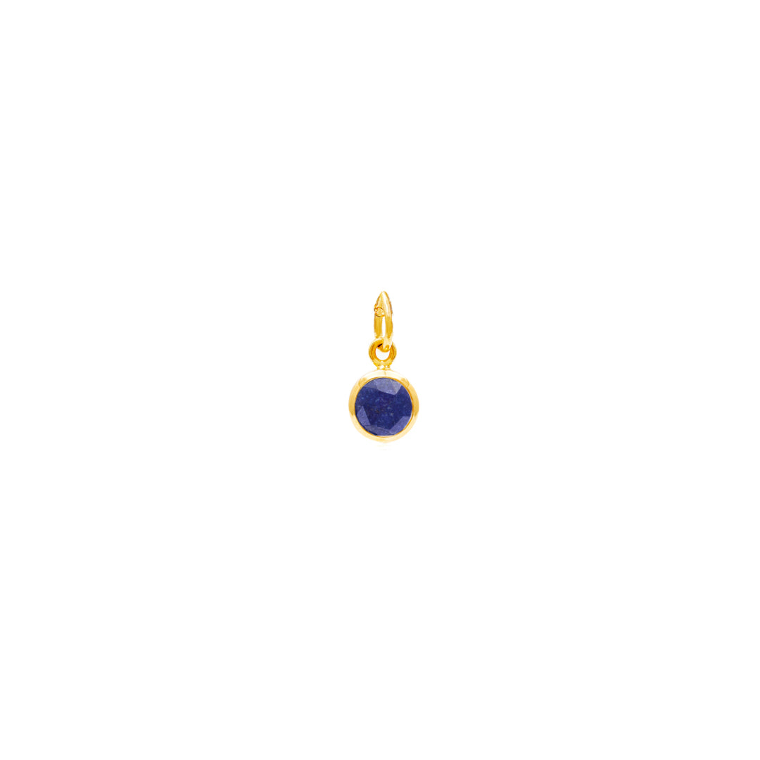 Gold Lapis Lazuli Birthstone Charm - Lulu B Jewellery