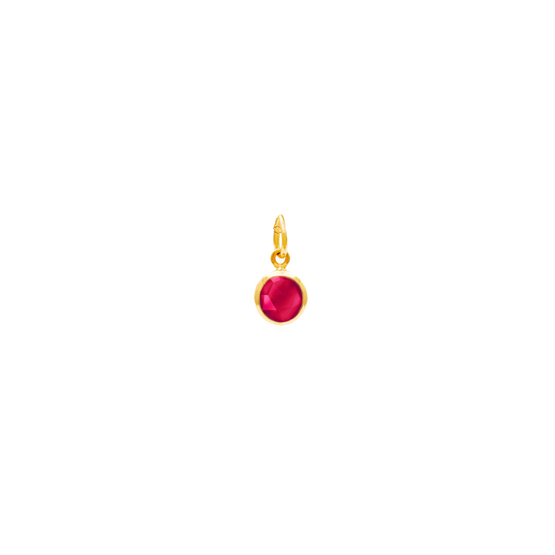 Gold Ruby Quartz Birthstone Charm - Lulu B Jewellery