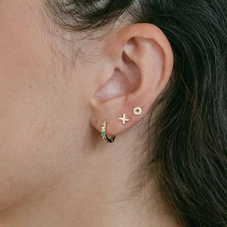 Gold Mini Initial Stud Earrings - Lulu B Jewellery