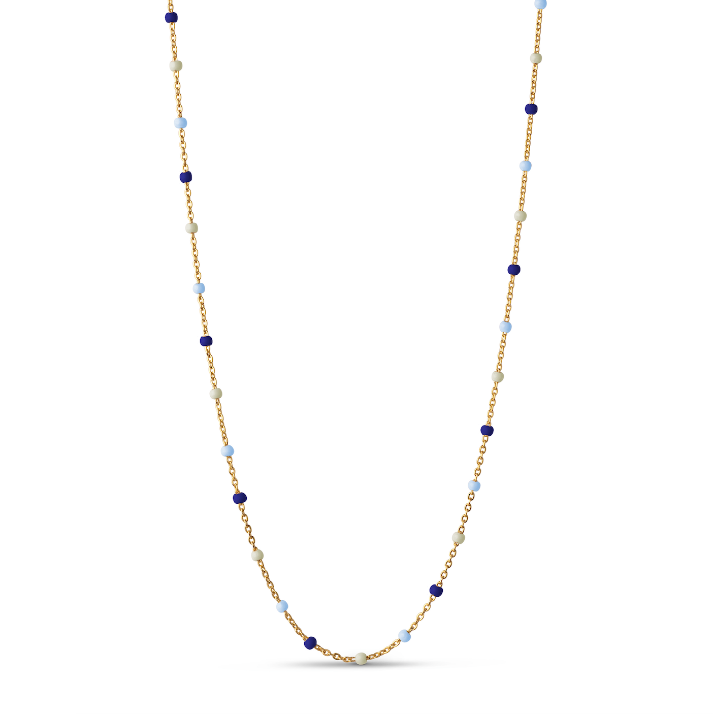 Enamel Gold Necklace - Denim