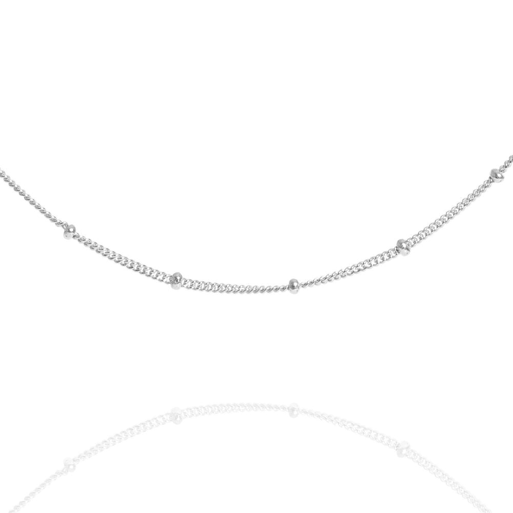 Silver Beaded Chain Choker Bracelet - Lulu B Jewellery