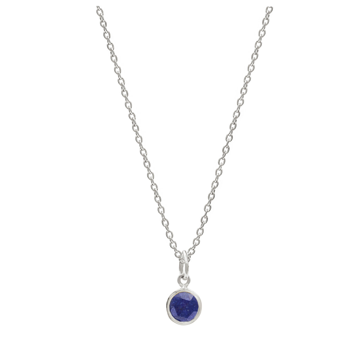 Silver Birthstone Necklace with Lapis Lazuli (September) - Lulu B Jewellery