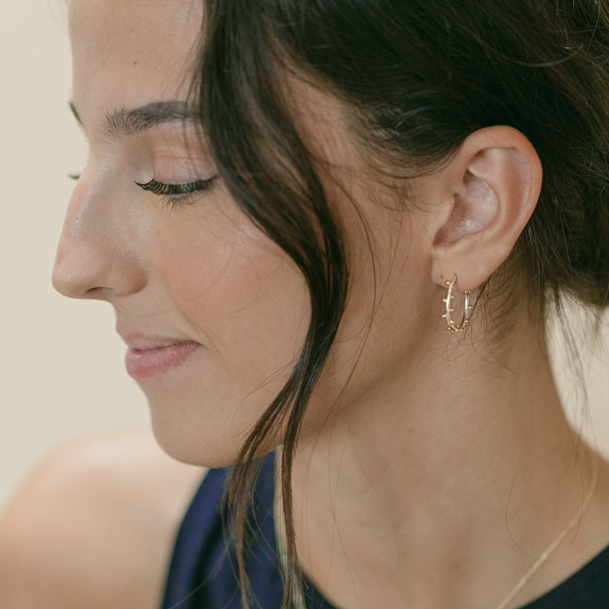 Silver Lulu Bobble Hoops - Lulu B Jewellery