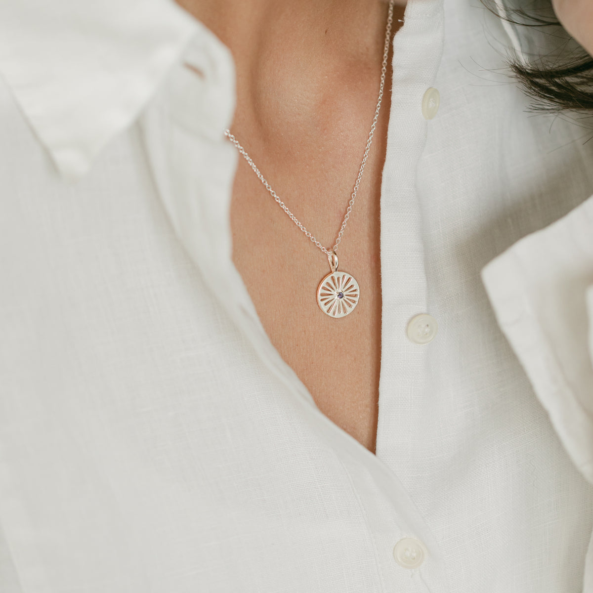 Silver Imogen Necklace with Iolite - Lulu B Jewellery