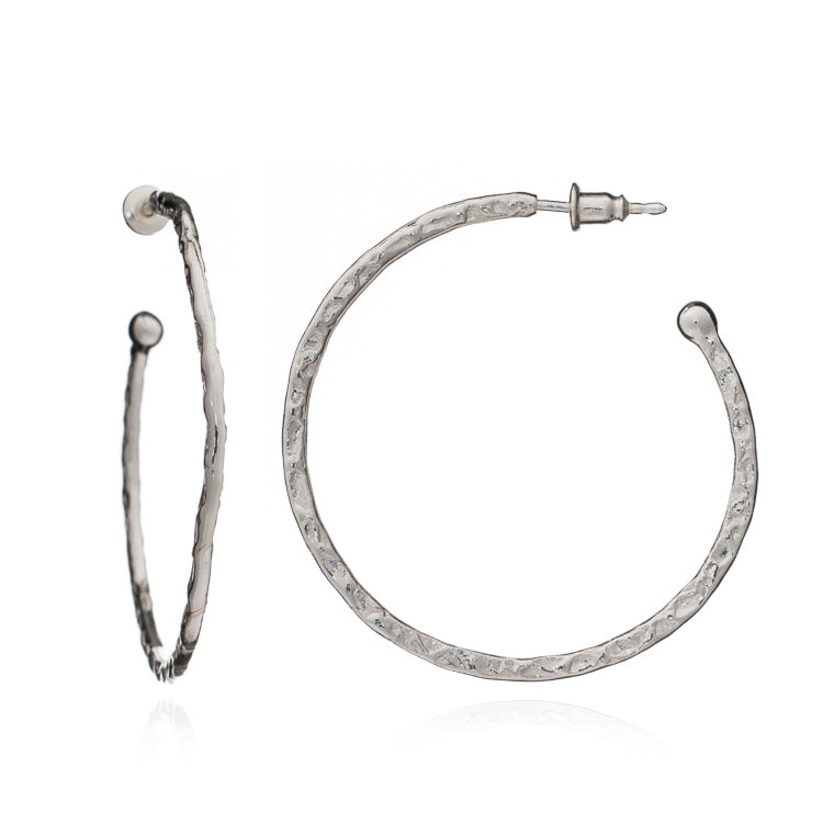 Silver Harley Hoop Earrings - Lulu B Jewellery