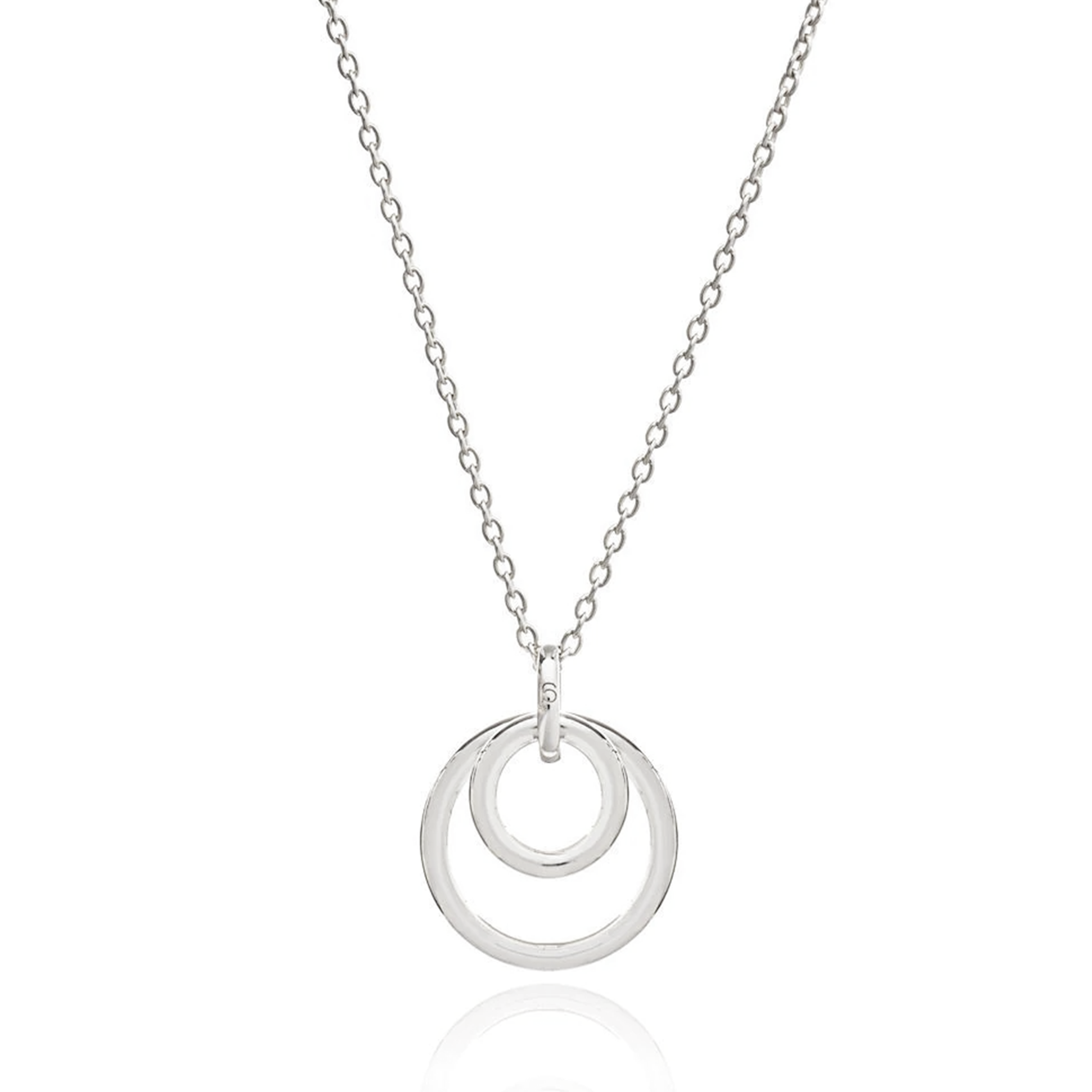 Eternity Silver Double Hoop Necklace