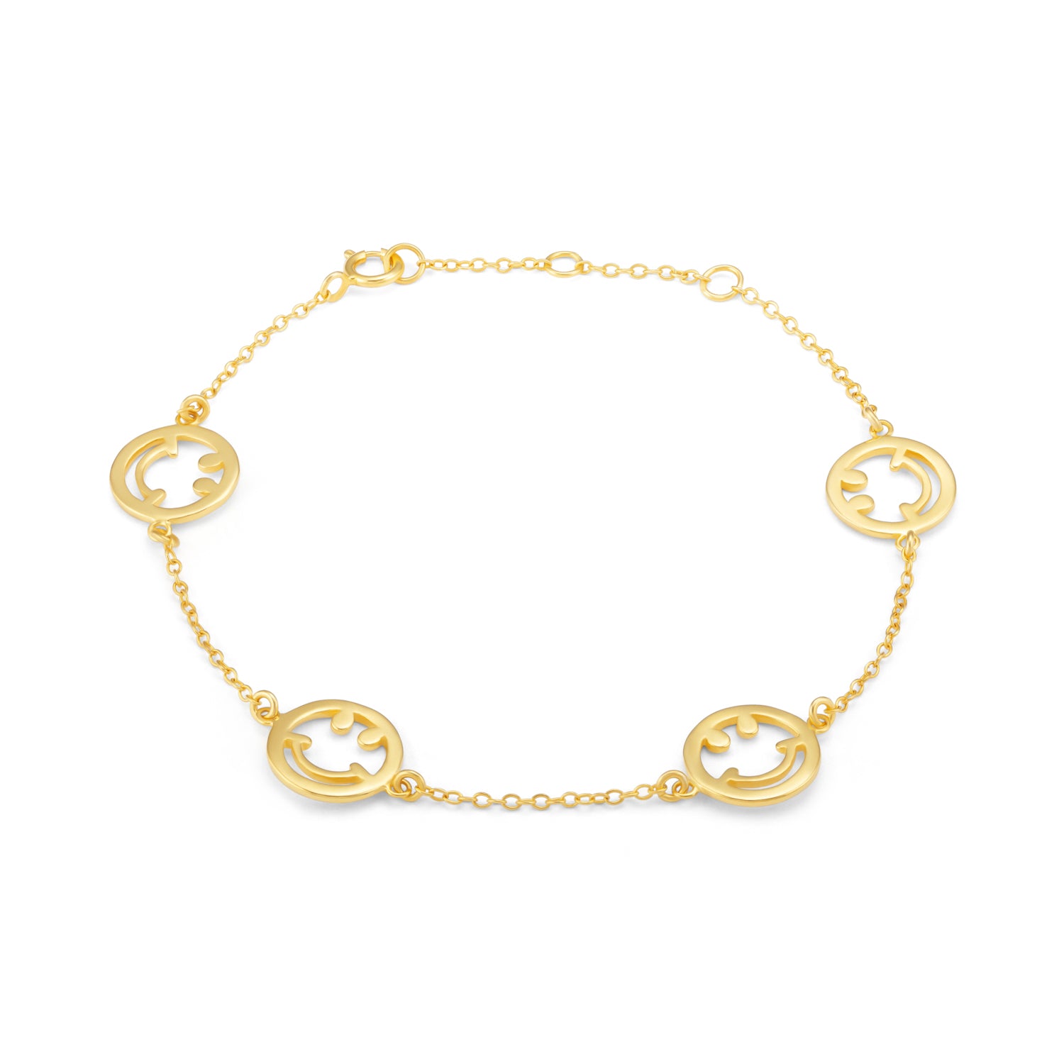 Smiley Gold Chain Bracelet