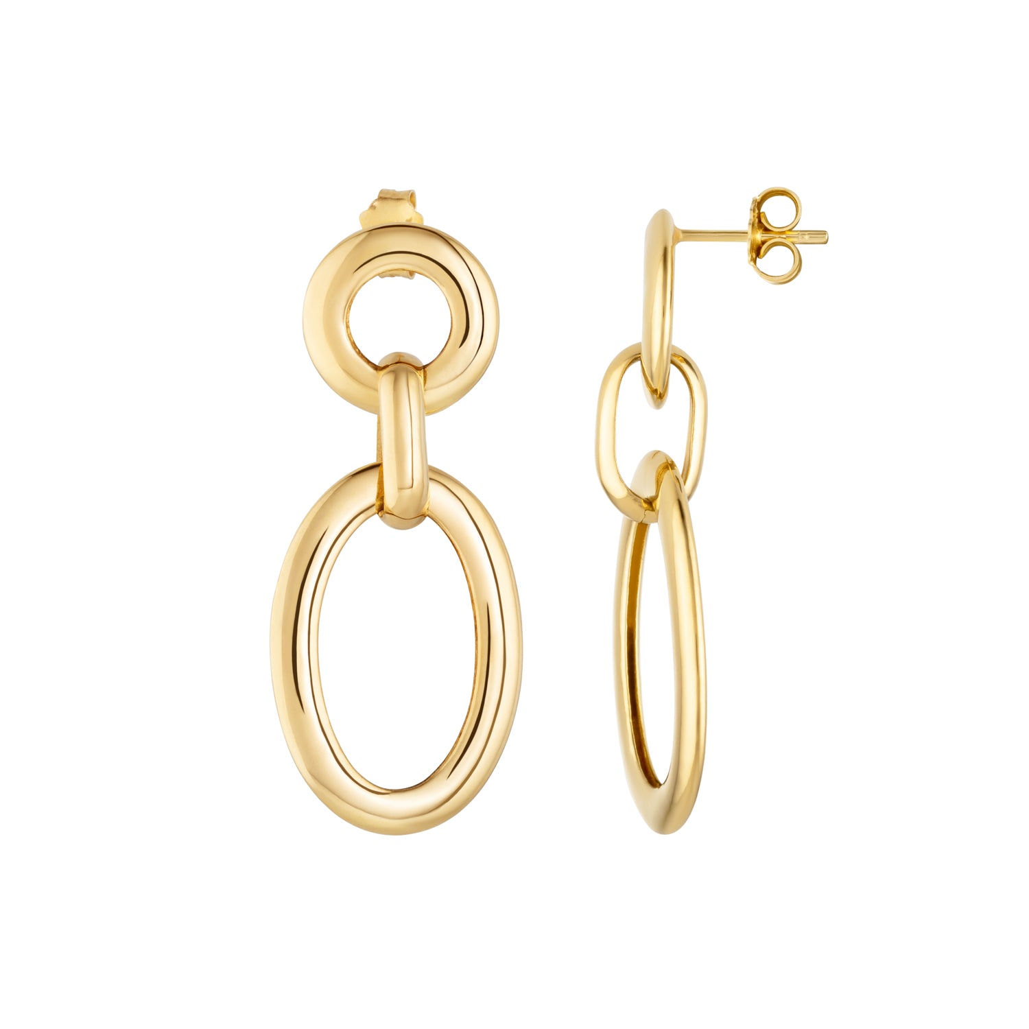 Oval Link Gold Chain Drop Earrings - Siena