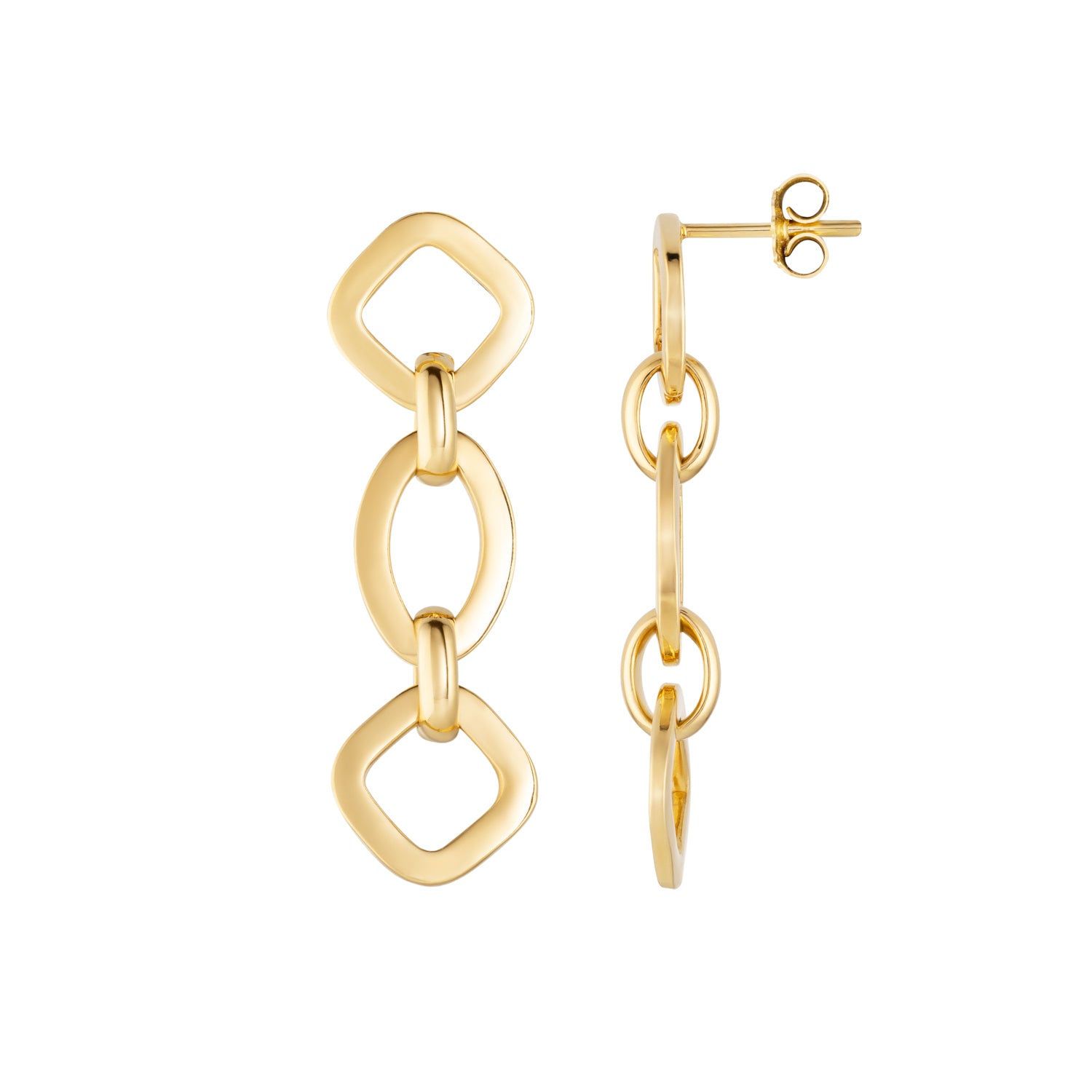 Statement Link Chain Gold Drop Earrings - Siena