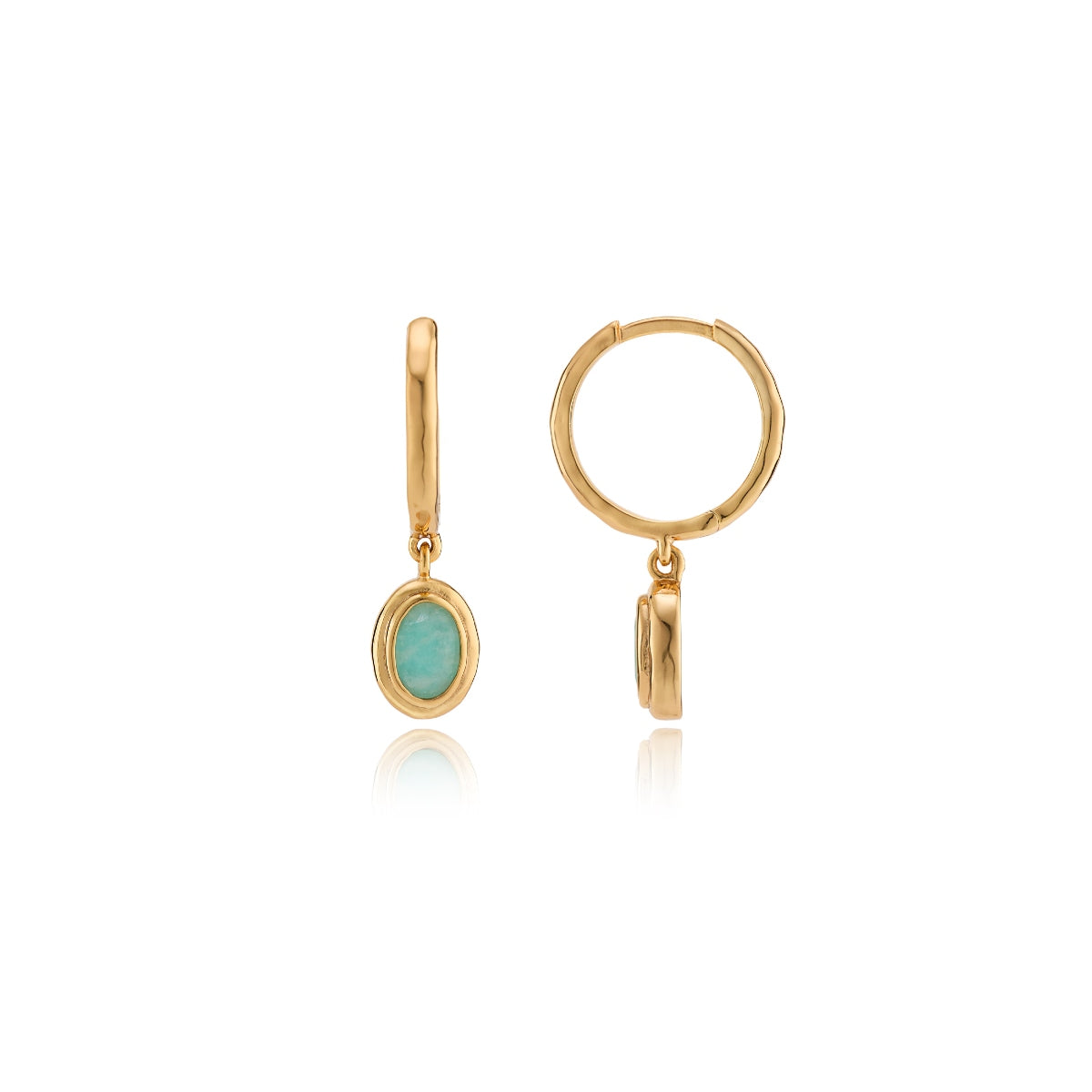 Amazonite Drop Small Hoop Earrings - Lulu B London Jewellery