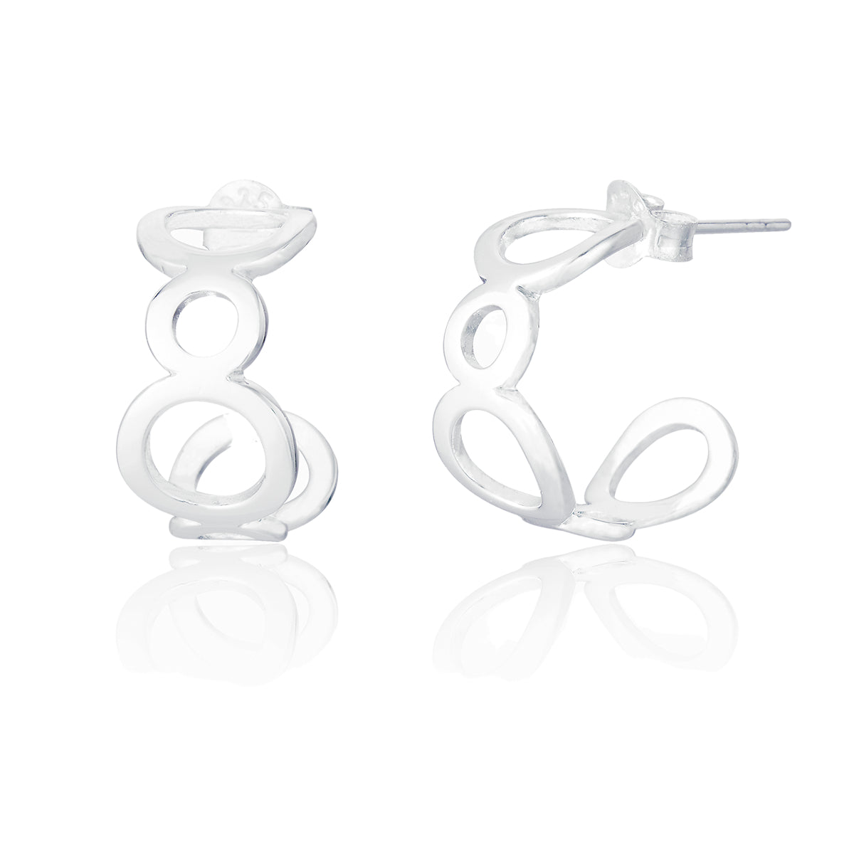 Bubble Silver Hoop Earrings