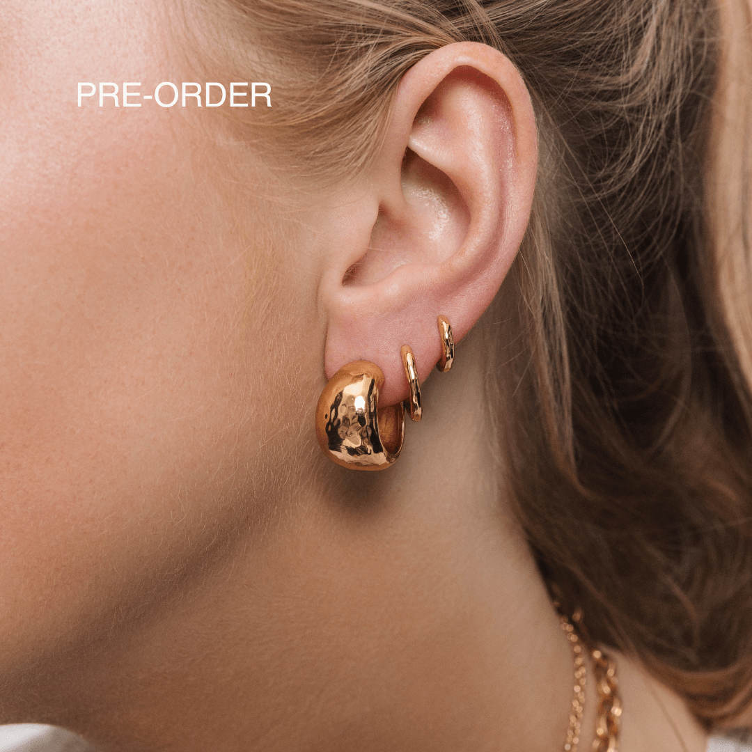 Classic Gold Huggie Hoop Earring - Lulu B London Jewellery