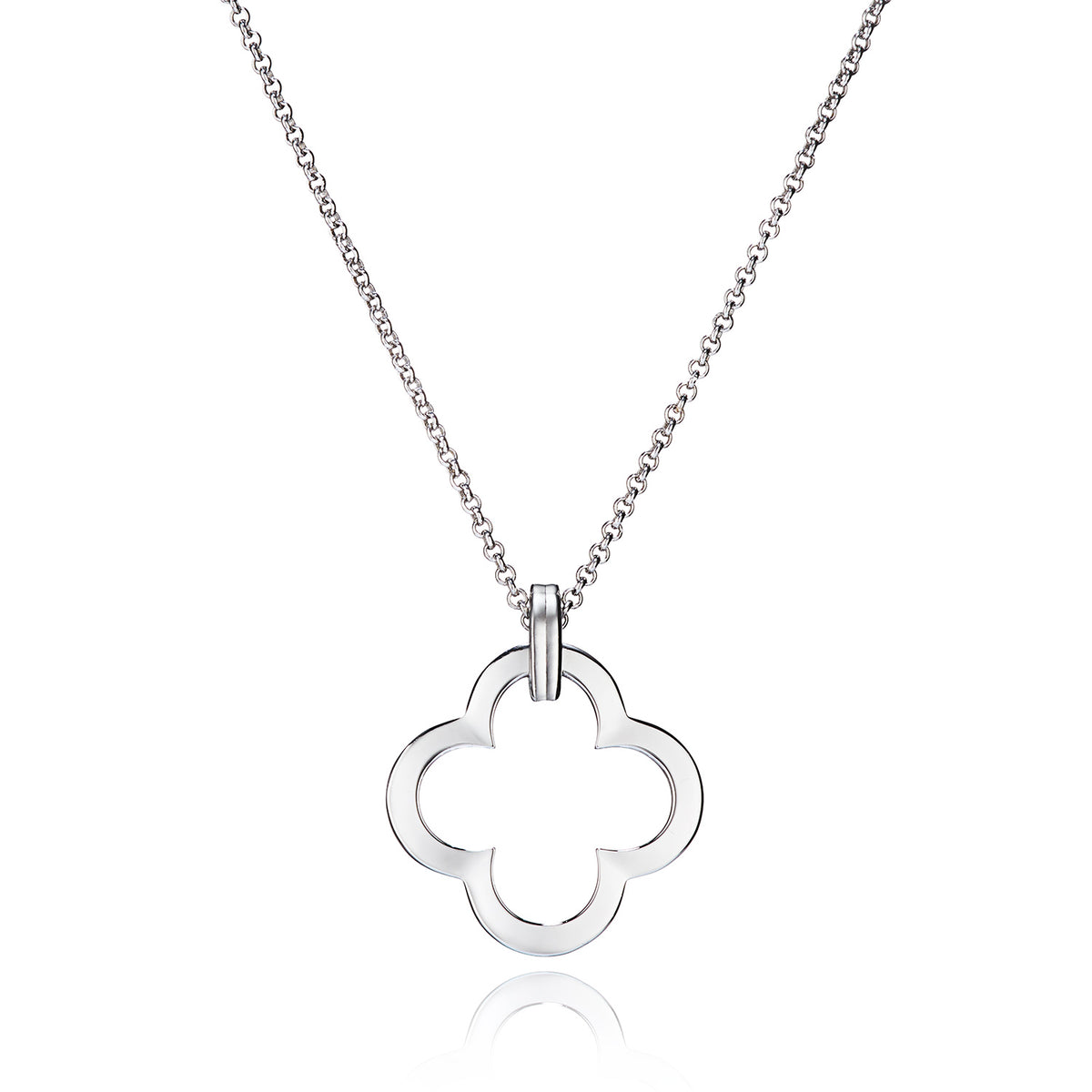 Clover Clip-on Large Silver Necklace (Long) - Lulu B London Jewellery