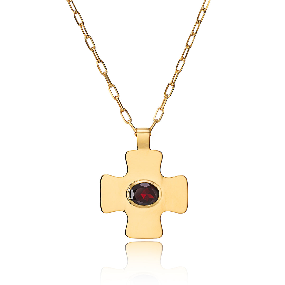 Garnet Polished Cross Large Charm - Lulu B London Jewellery