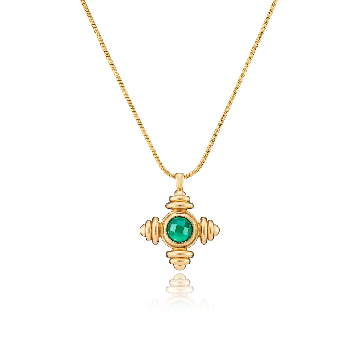 Green Agate Cross Charm - Lulu B London Jewellery