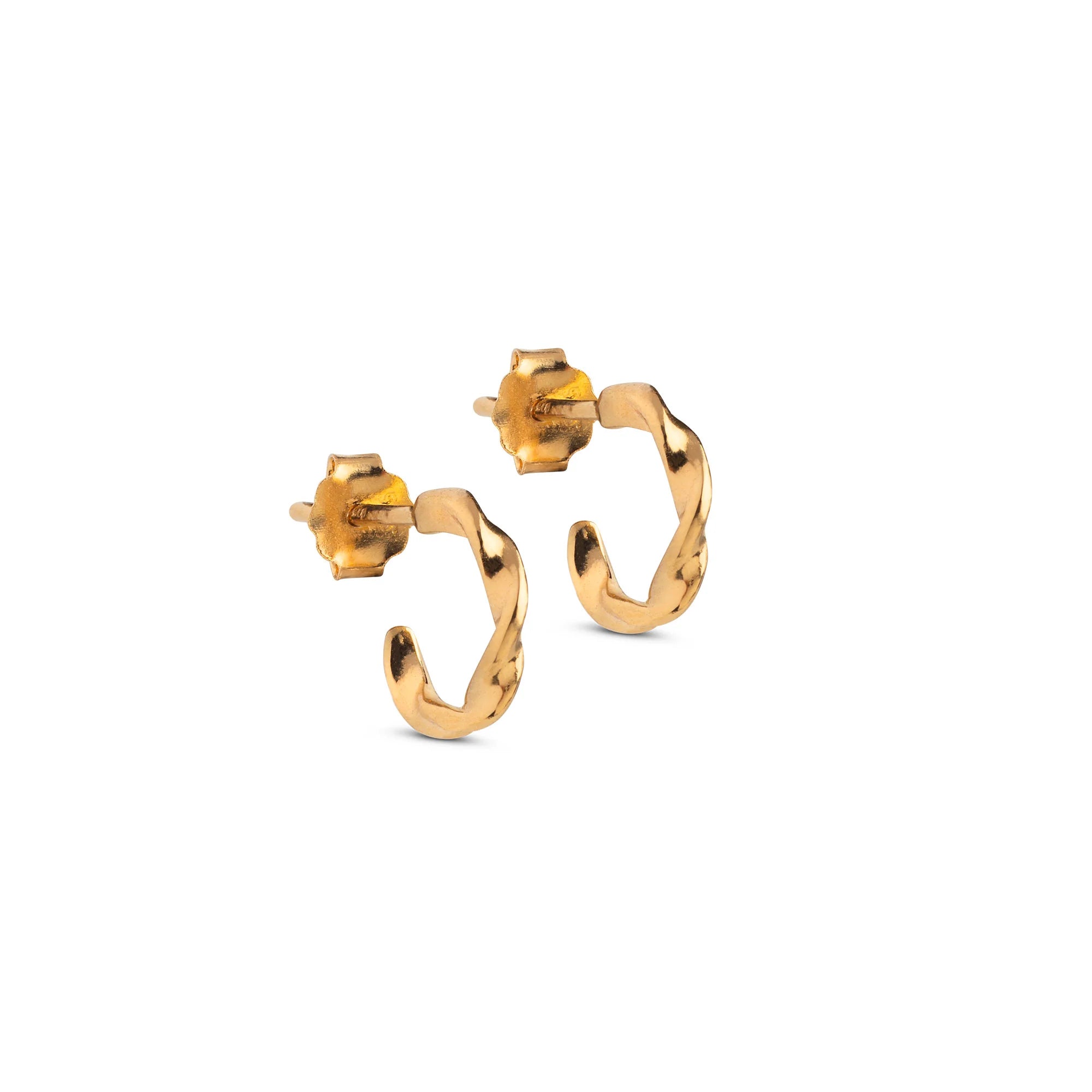 Twisted Gold Small Hoop Earrings
