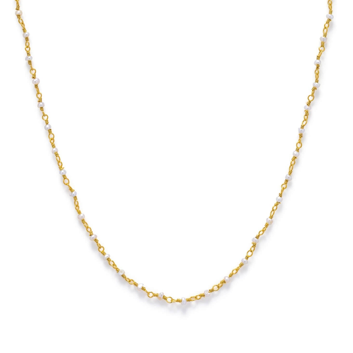 Freshwater Pearl Gold Chain Necklace - Amica