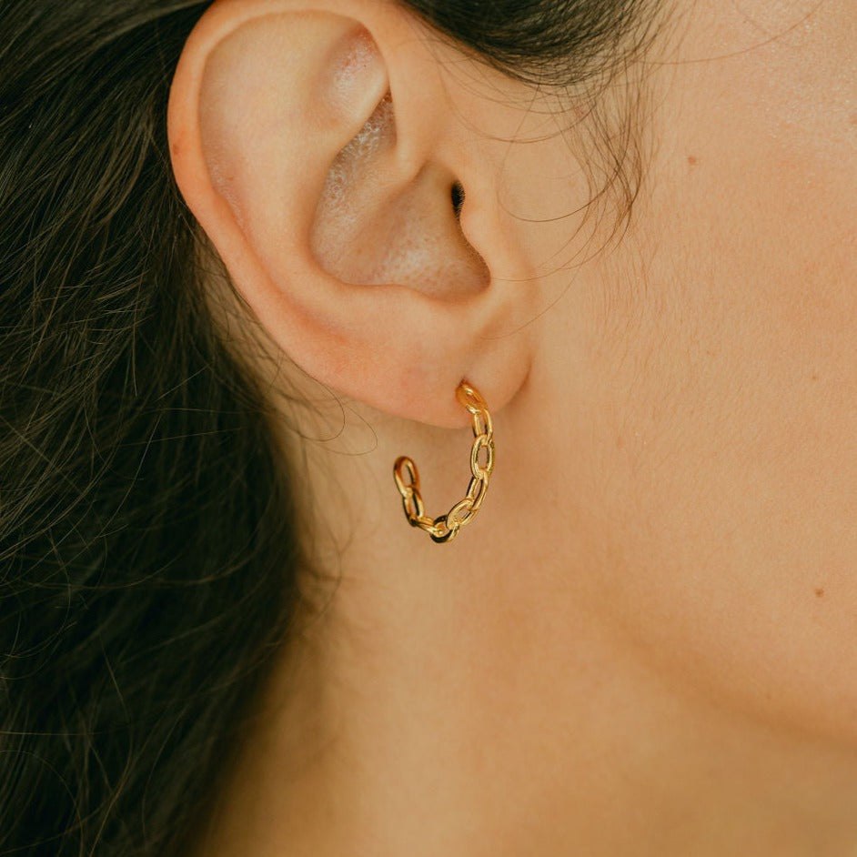 Chain Gold Hoop Earrings