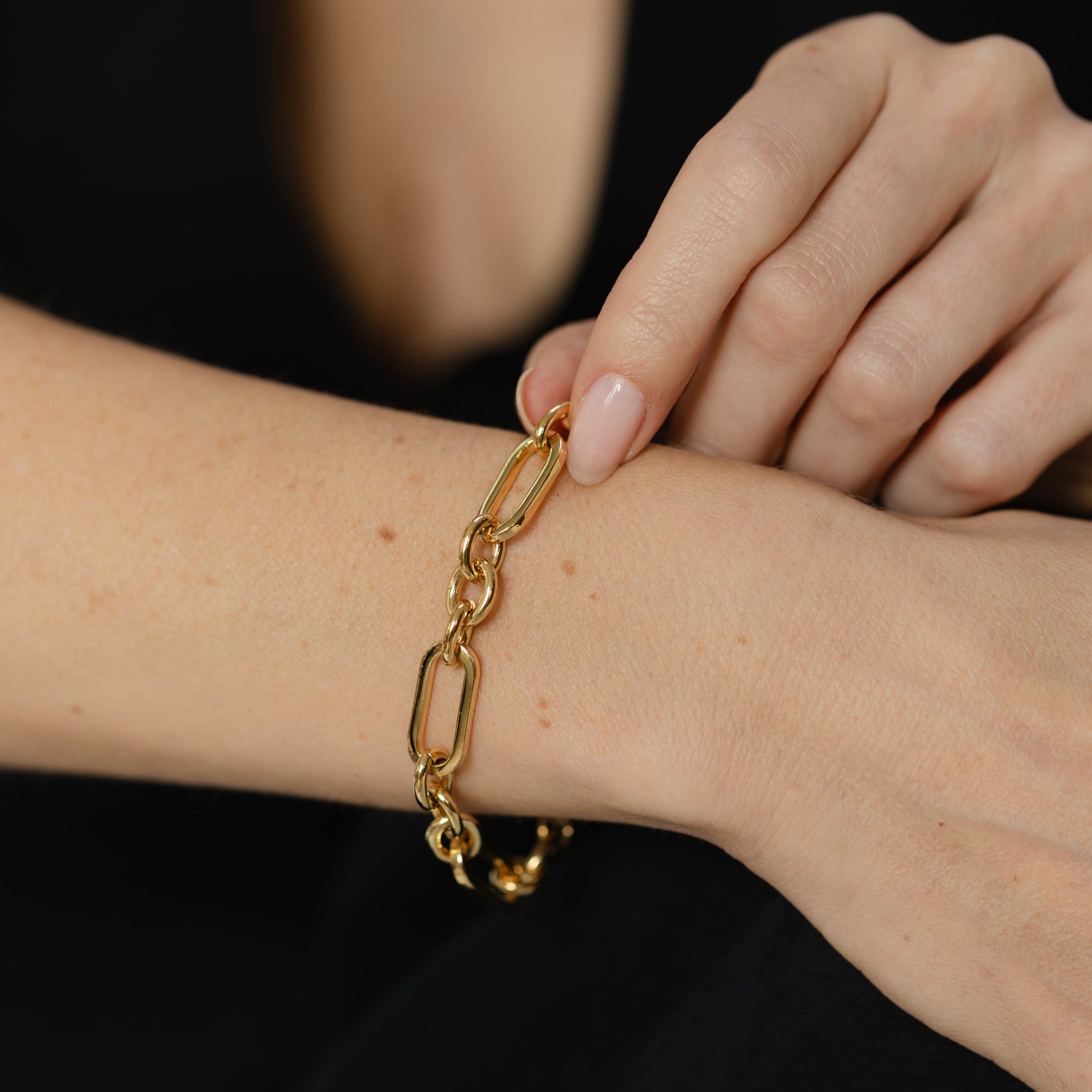Figaro Chain Gold Bracelet - Siena