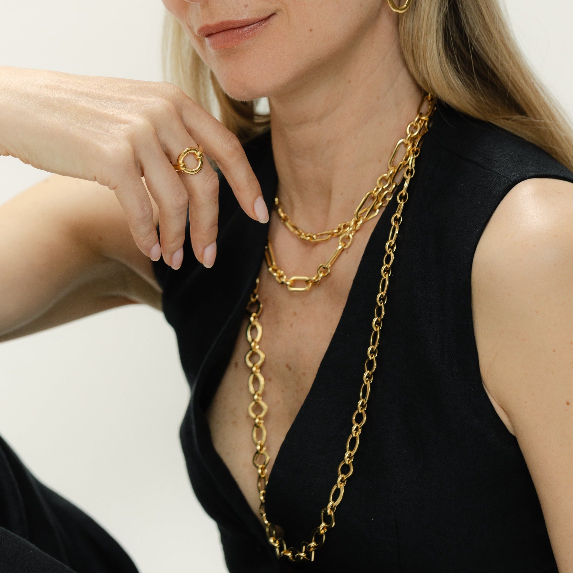 Marina T-Bar Gold Chain Necklace - Siena