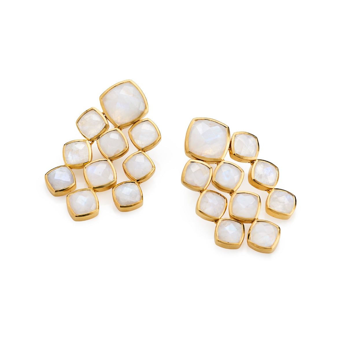 Moonstone Chandelier Gemstone Gold Earrings - Lulu B London - Timeless Jewellery