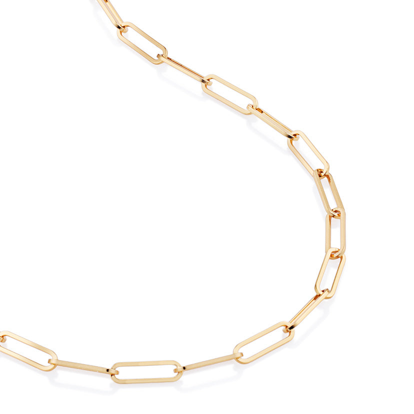 Paperclip Chain Gold Necklace - Lulu B London Jewellery