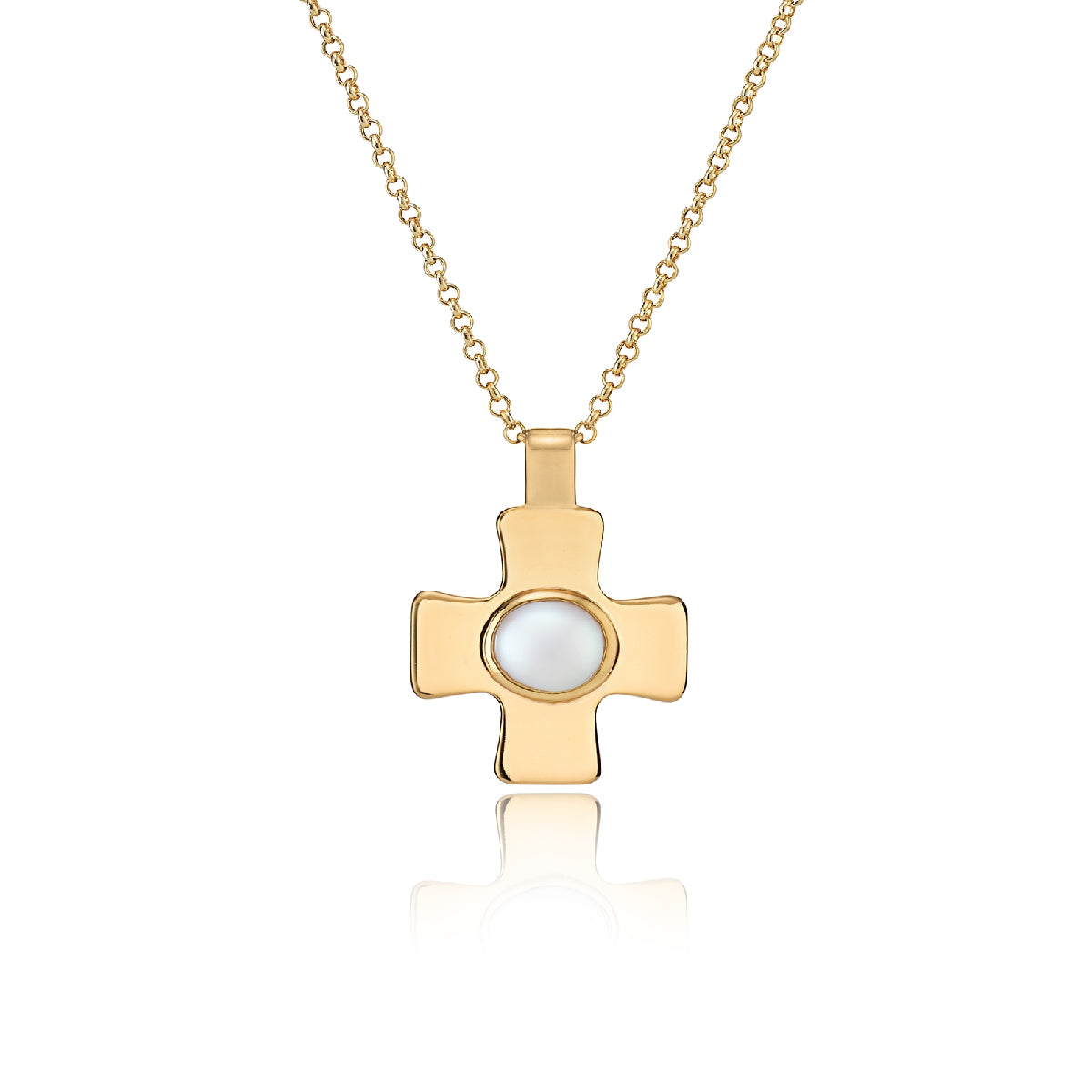 Pearl Polished Cross Charm - Lulu B London Jewellery