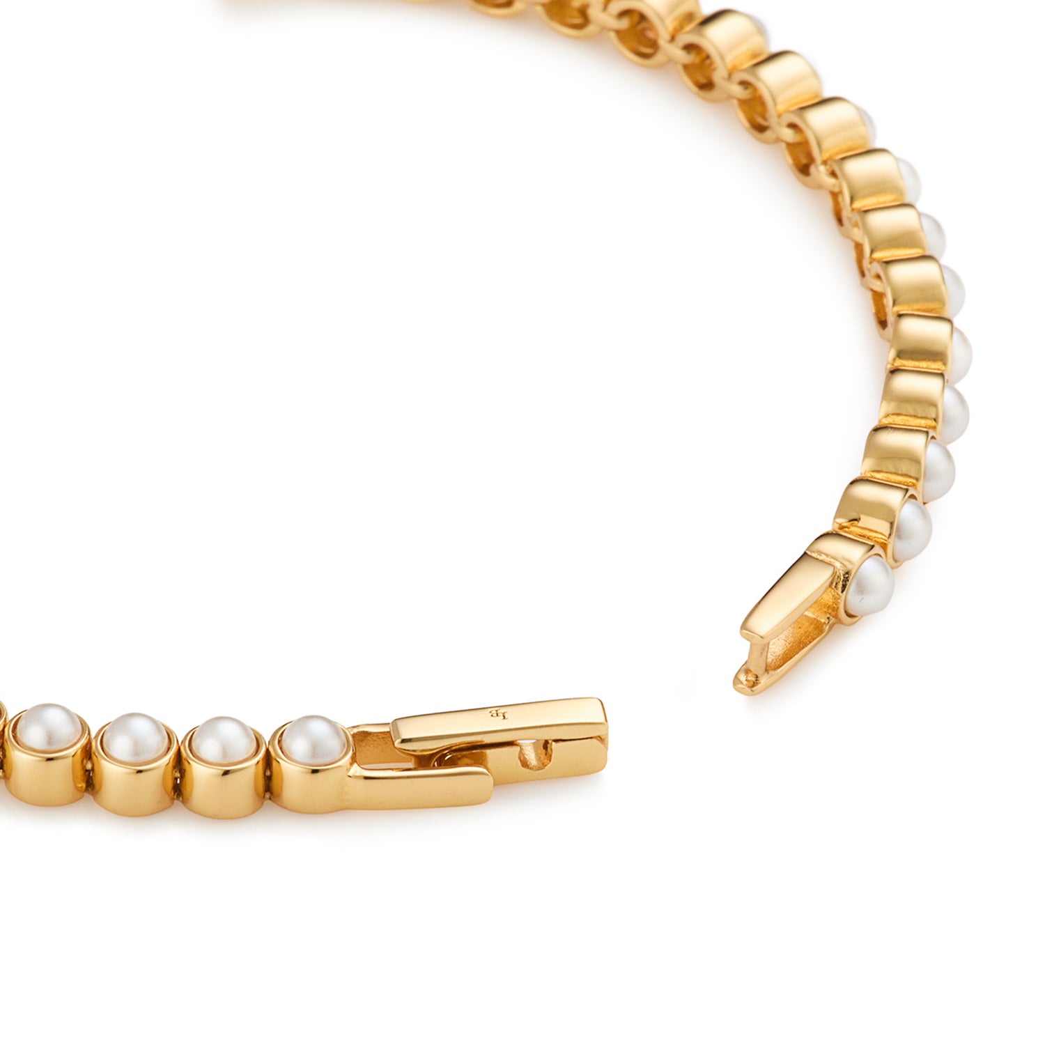 Tennis Pearl Gold Bracelet