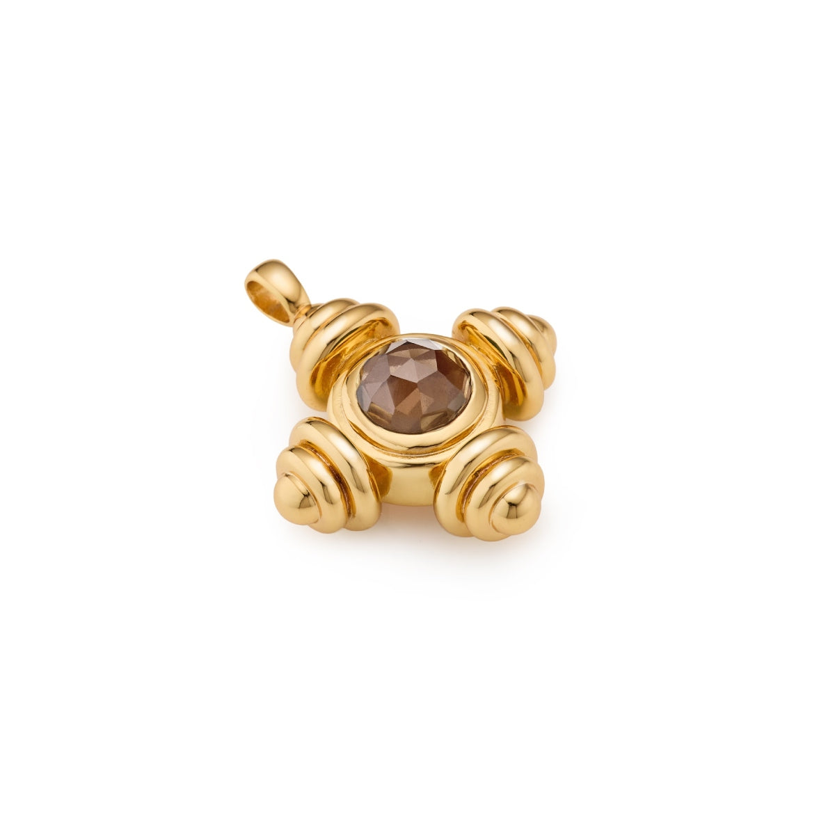 Smoky Quartz Cross Charm - Lulu B London Jewellery