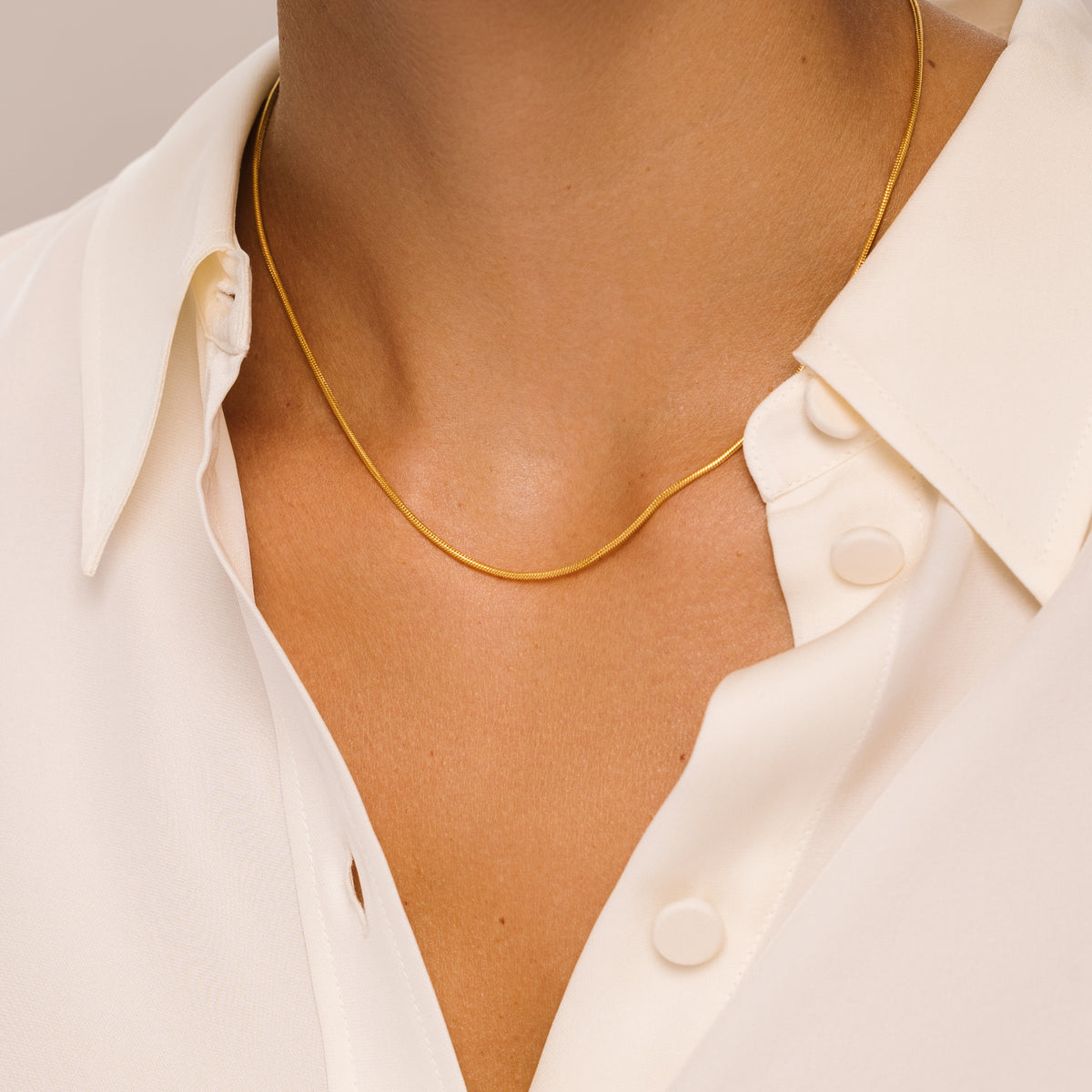 Snake Chain Gold Necklace - Lulu B London Jewellery