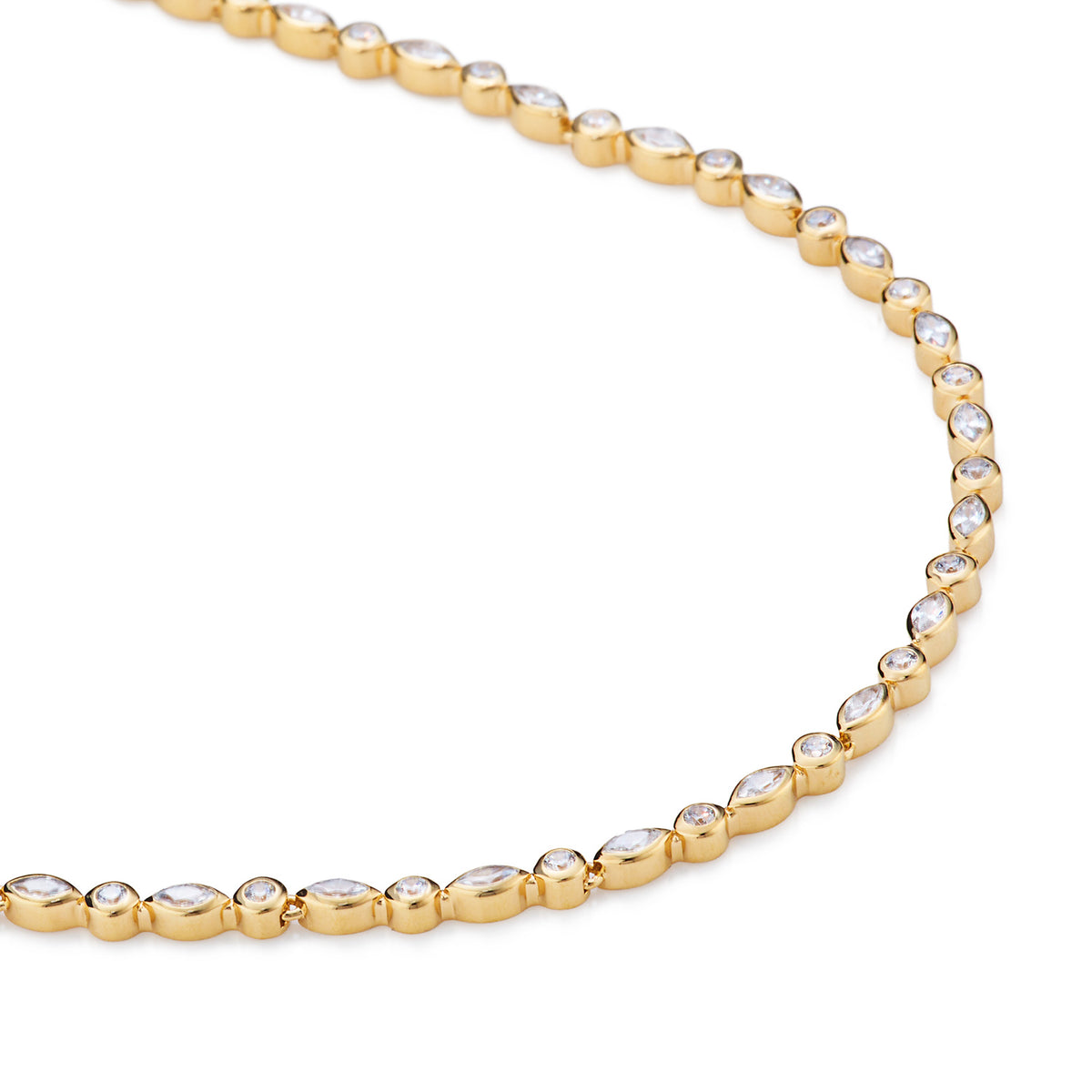 Tennis Gold Necklace - Lulu B London Jewellery