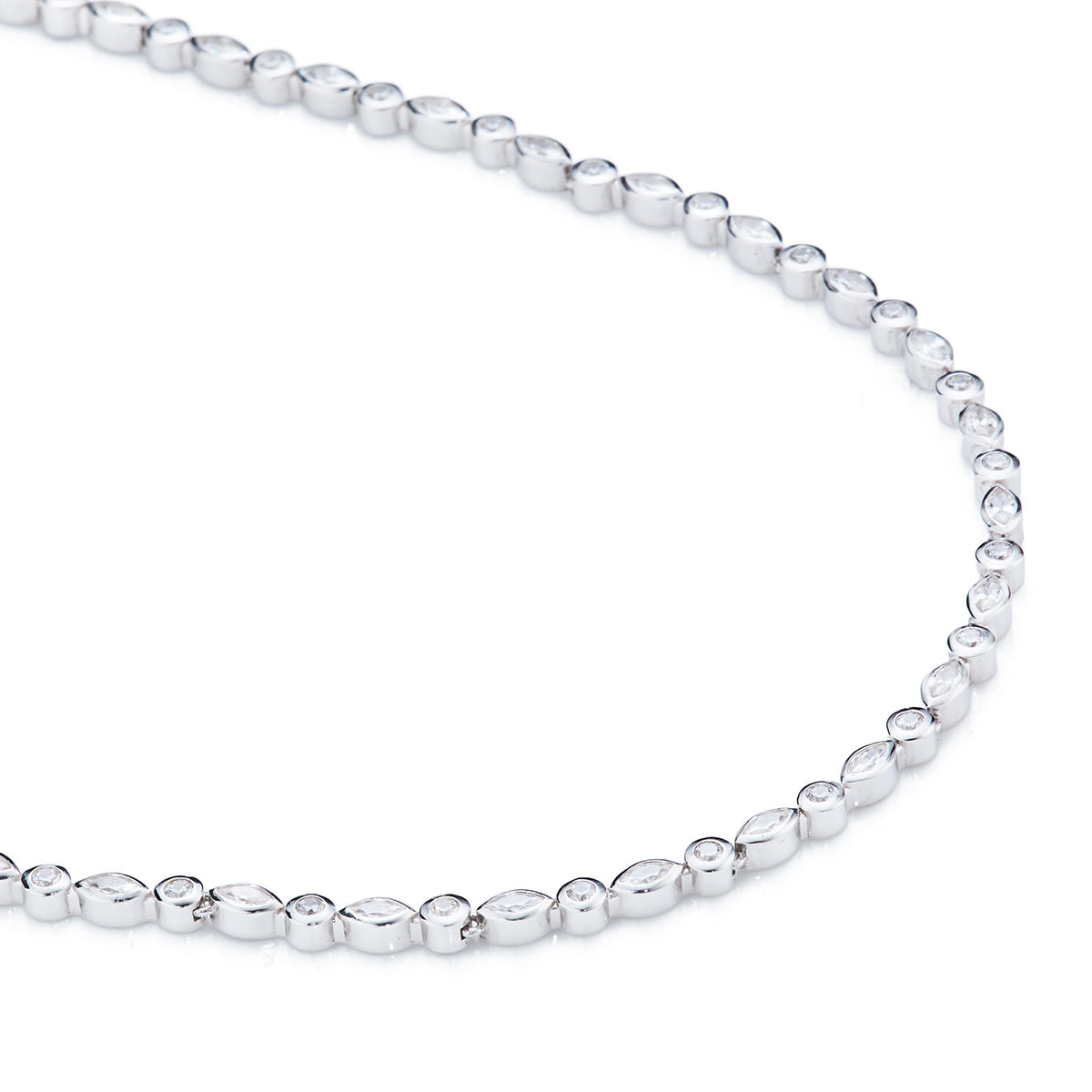 Tennis Silver Necklace - Lulu B London Jewellery