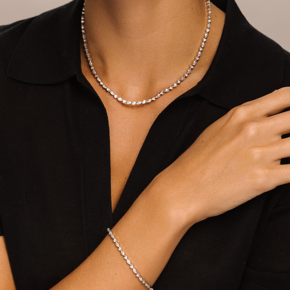 Tennis Silver Necklace - Lulu B London Jewellery