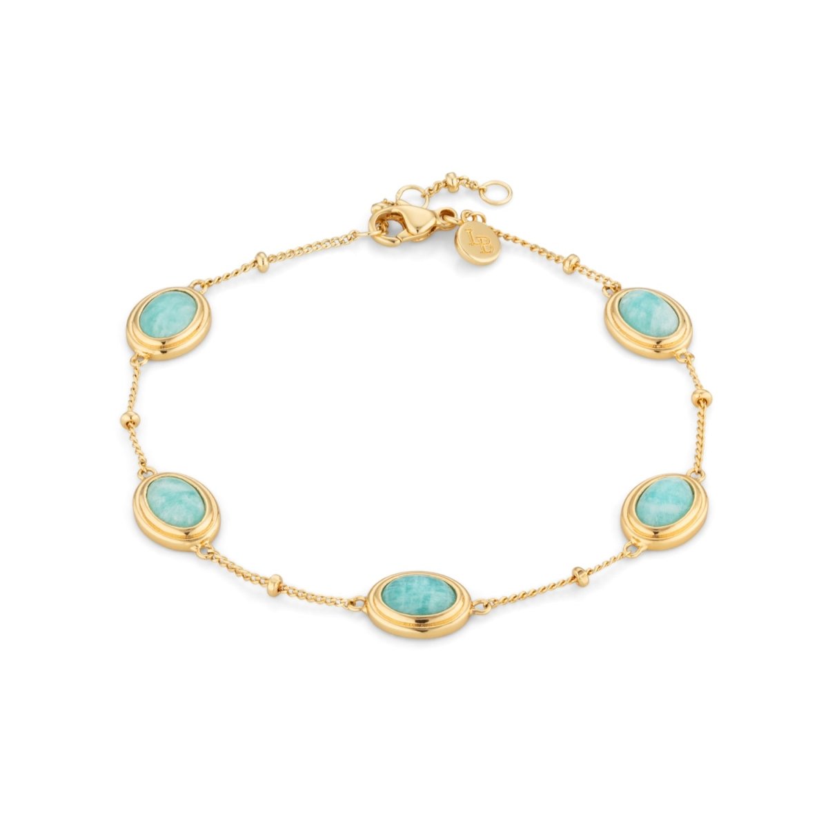 Amazonite Gemstone Gold Bracelet - Lulu B London - Timeless Jewellery