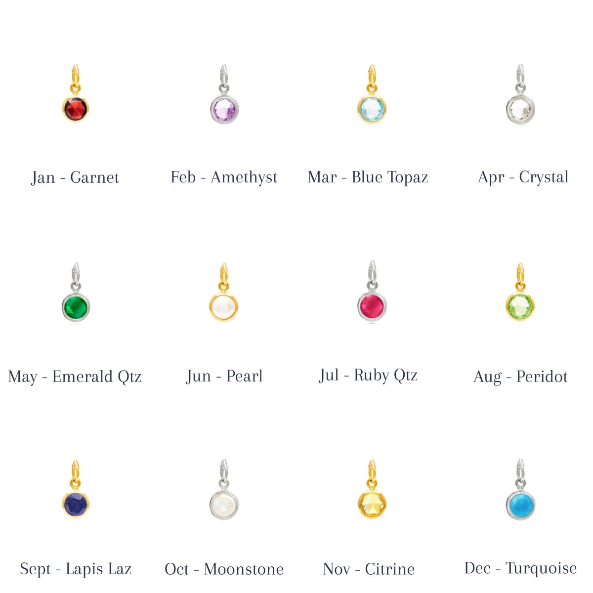 April Birthstone Gold Hoop Earrings - Crystal (Charm sold with hoops or individually) - Lulu B Jewellery