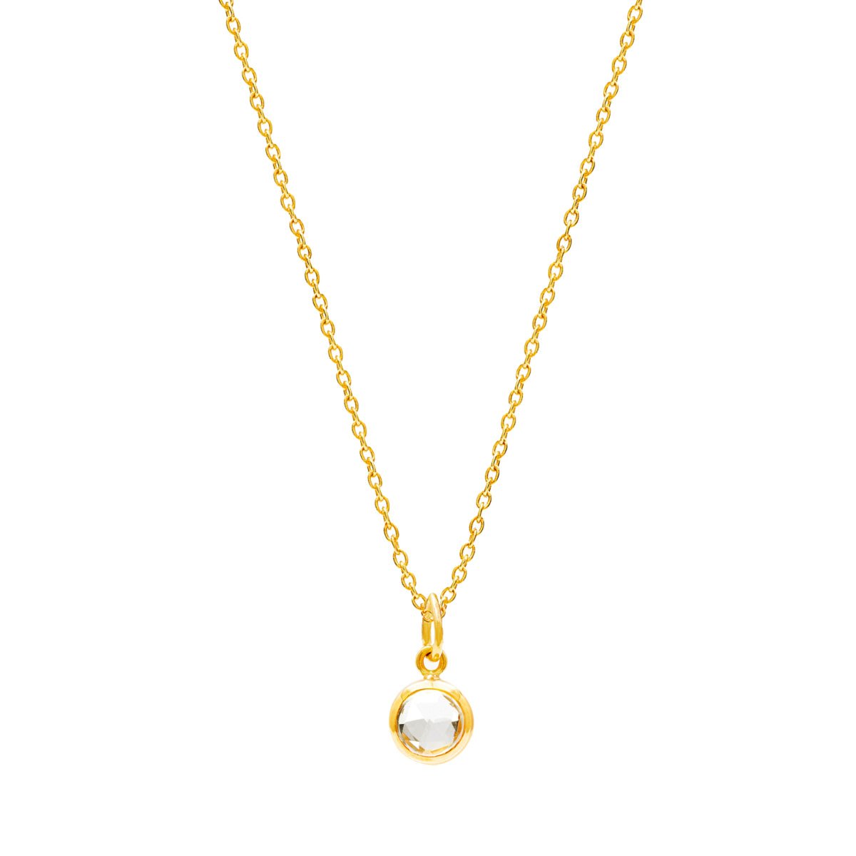 April Birthstone Gold Necklace - Crystal (Charm sold with chain or individually) - Lulu B Jewellery