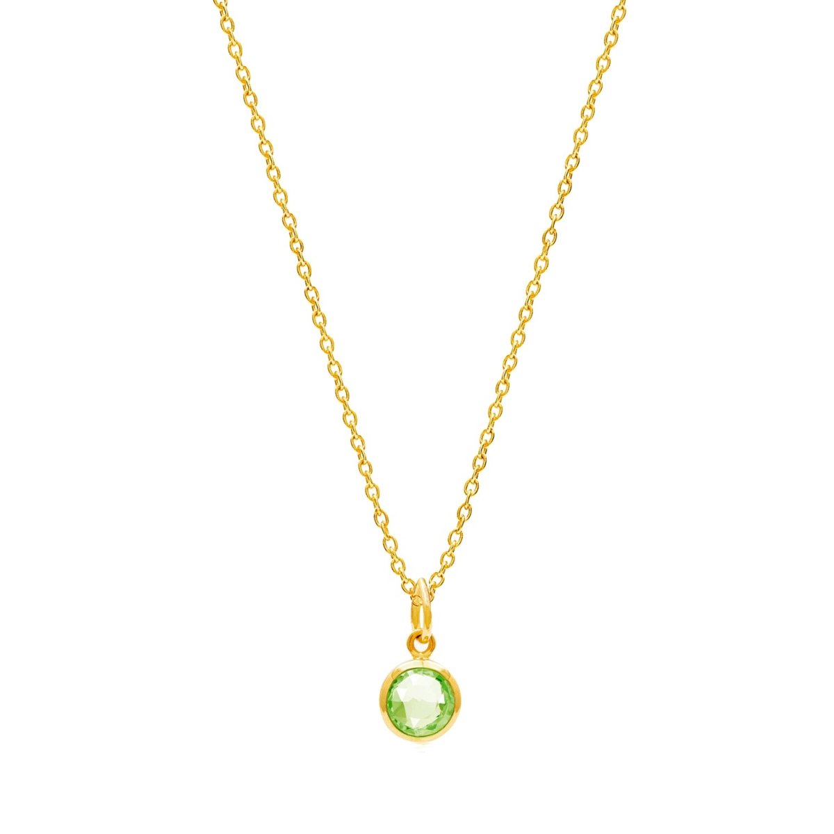 August Birthstone Gold Necklace - Peridot (Charm sold with chain or individually) - Lulu B Jewellery