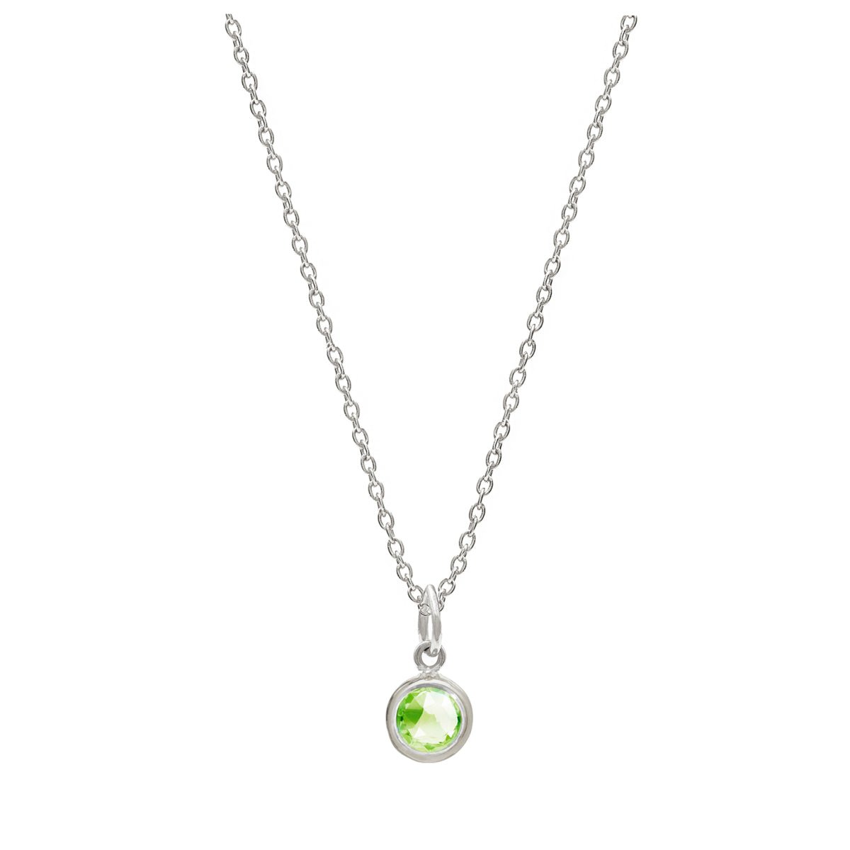 August Birthstone Silver Necklace - Peridot (Charm sold with chain or individually) - Lulu B Jewellery