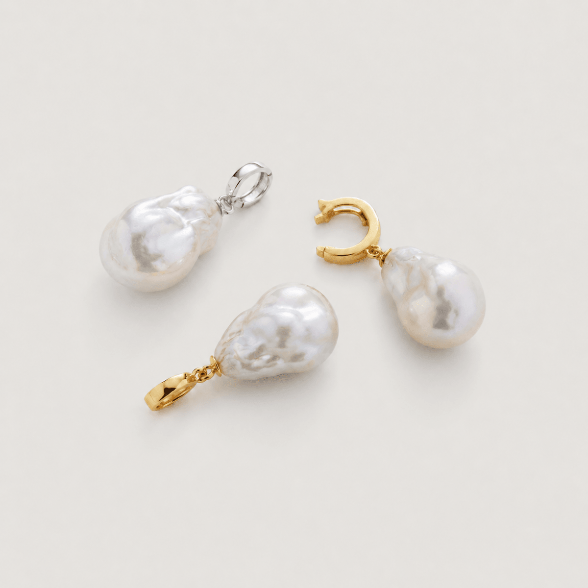 Baroque Pearl Detachable Silver Clip-On Pendant Charm - Lulu B London - Timeless Jewellery