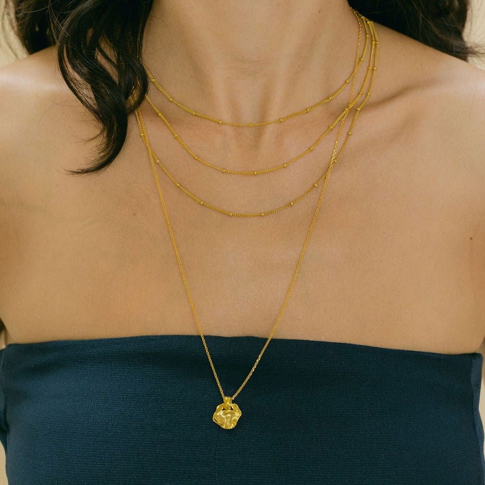 Beaded 16" Gold Chain Necklace - Lulu B Jewellery