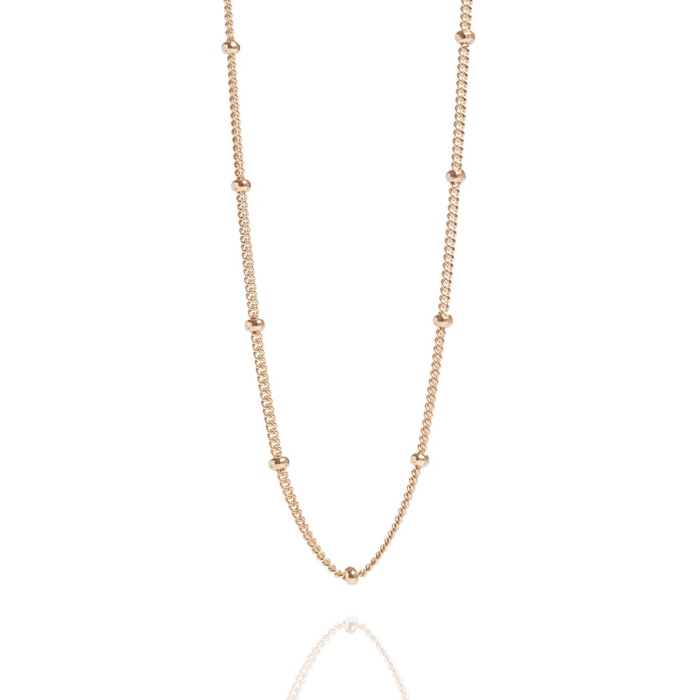 Beaded 16" Rose Gold Chain Necklace - Lulu B Jewellery