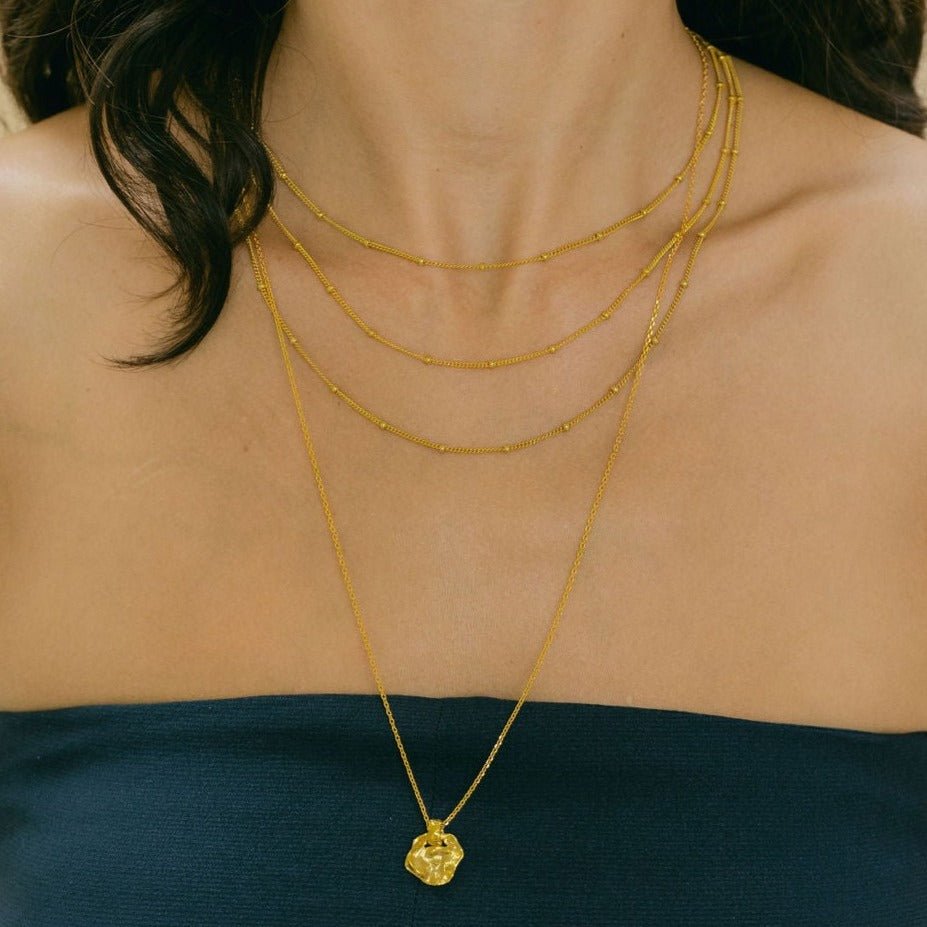 Beaded 20" Gold Chain Necklace - Lulu B Jewellery