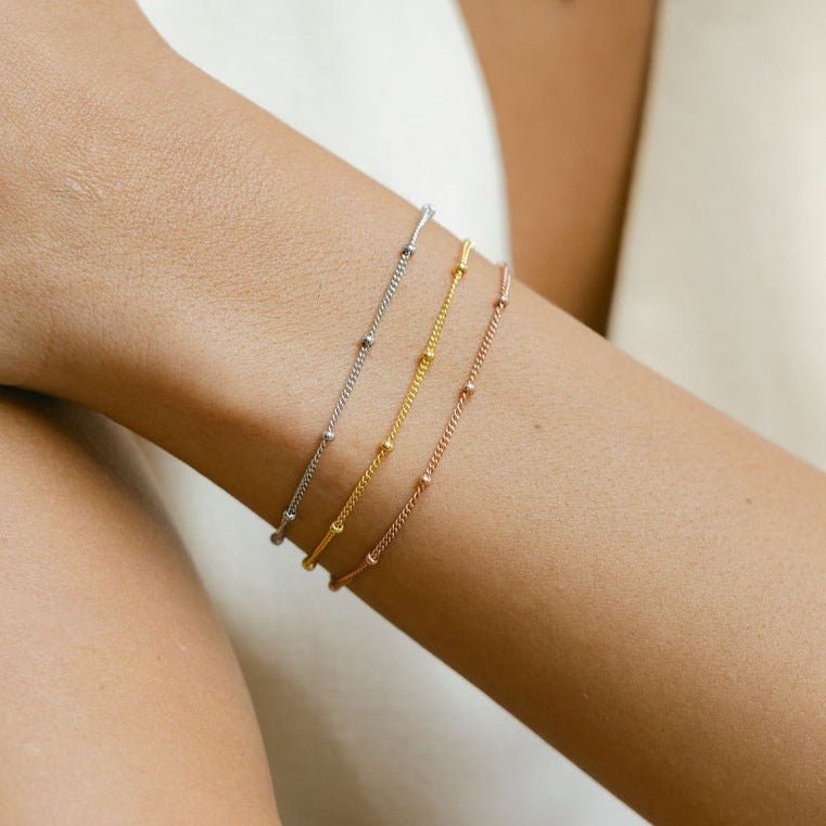 Beaded Gold Chain Bracelet - Lulu B Jewellery